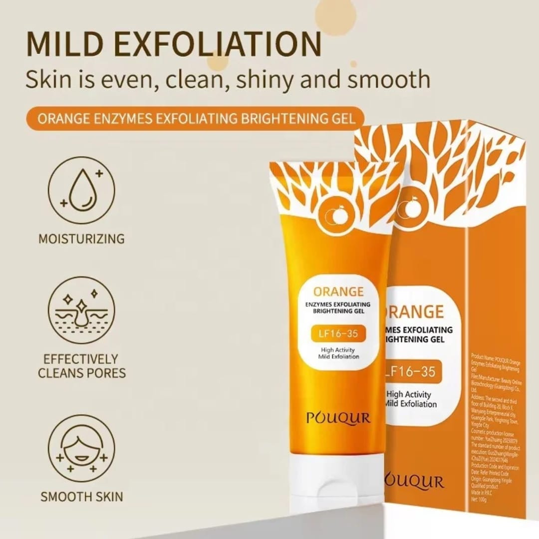 Brightening facial cleanser gel tube close-up